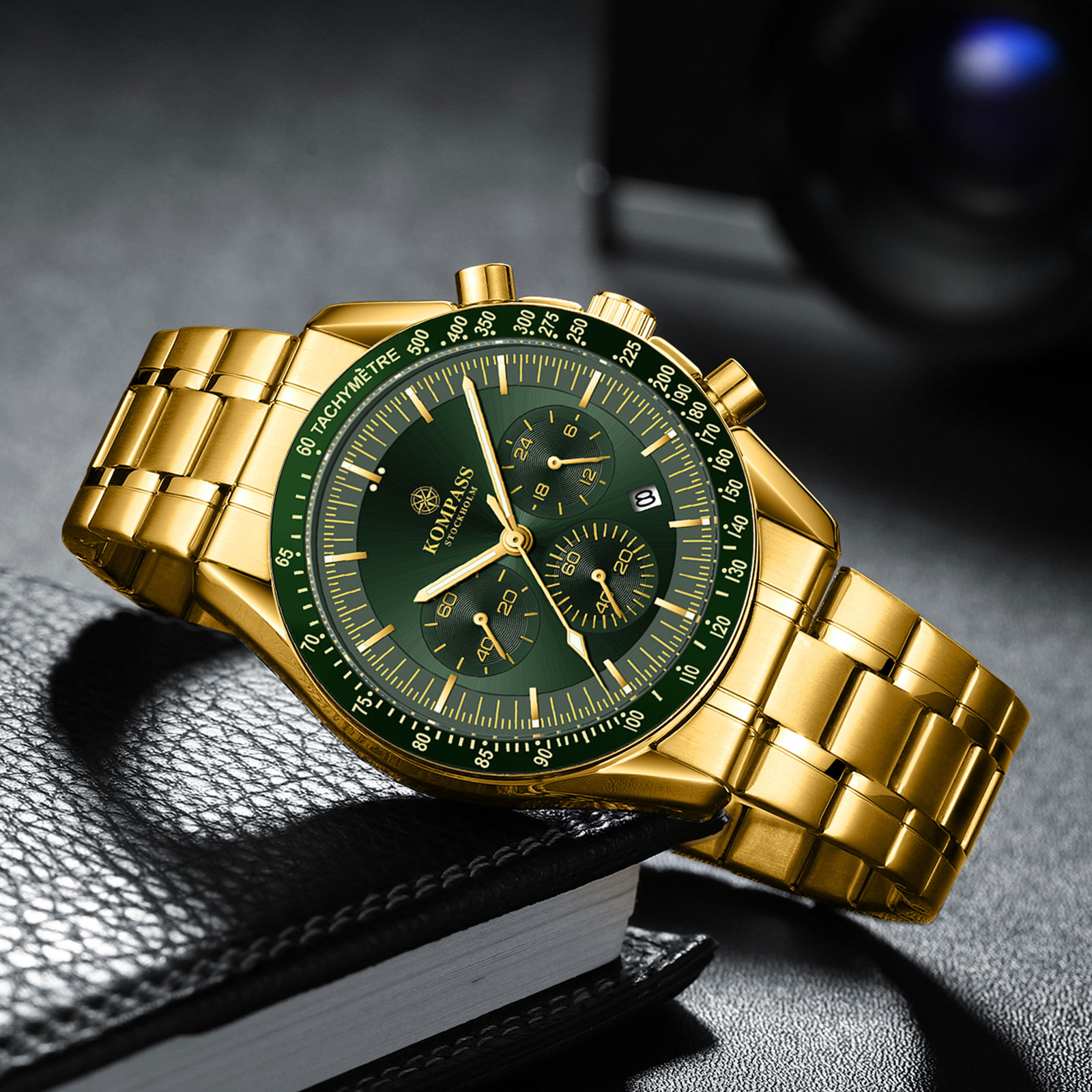 Kompass ChronoSpeed Steel Gold Green - 5