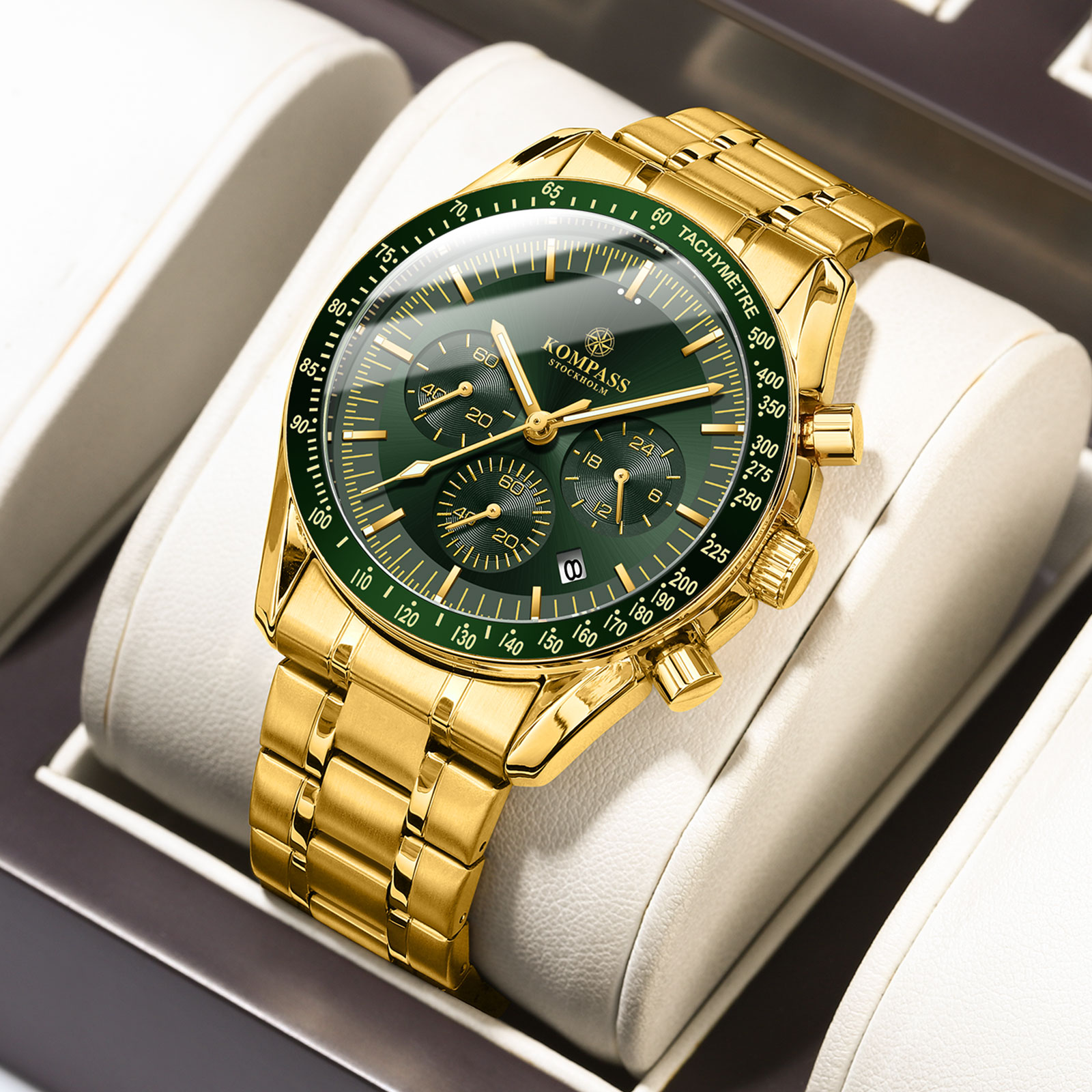 Kompass ChronoSpeed Steel Gold Green - 4