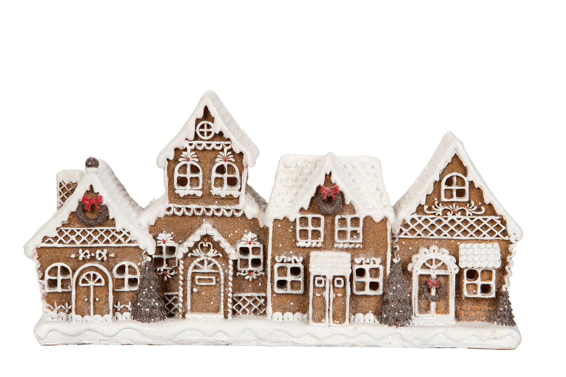 Pepparkakshus med ledbelysning - 25x7x13 cm Batteridriven - 4