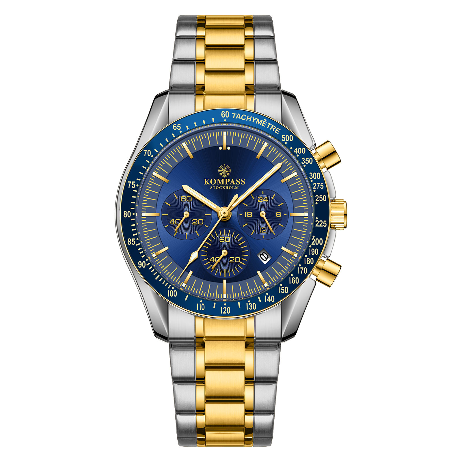 Kompass ChronoSpeed Steel Silver Gold Blue