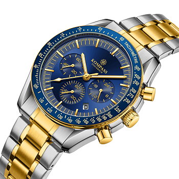 Kompass ChronoSpeed Steel Silver Gold Blue