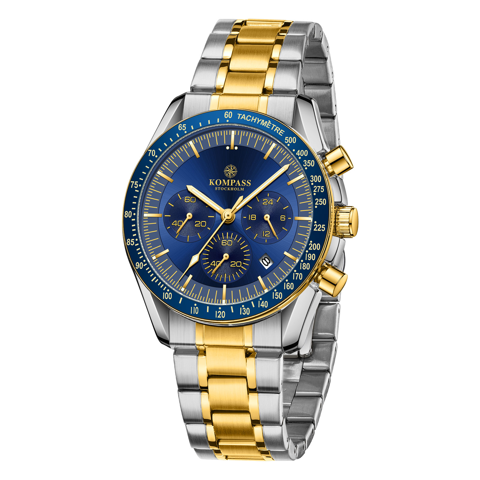 Kompass ChronoSpeed Steel Silver Gold Blue - 3