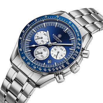 Kompass ChronoSpeed Steel Silver Blue