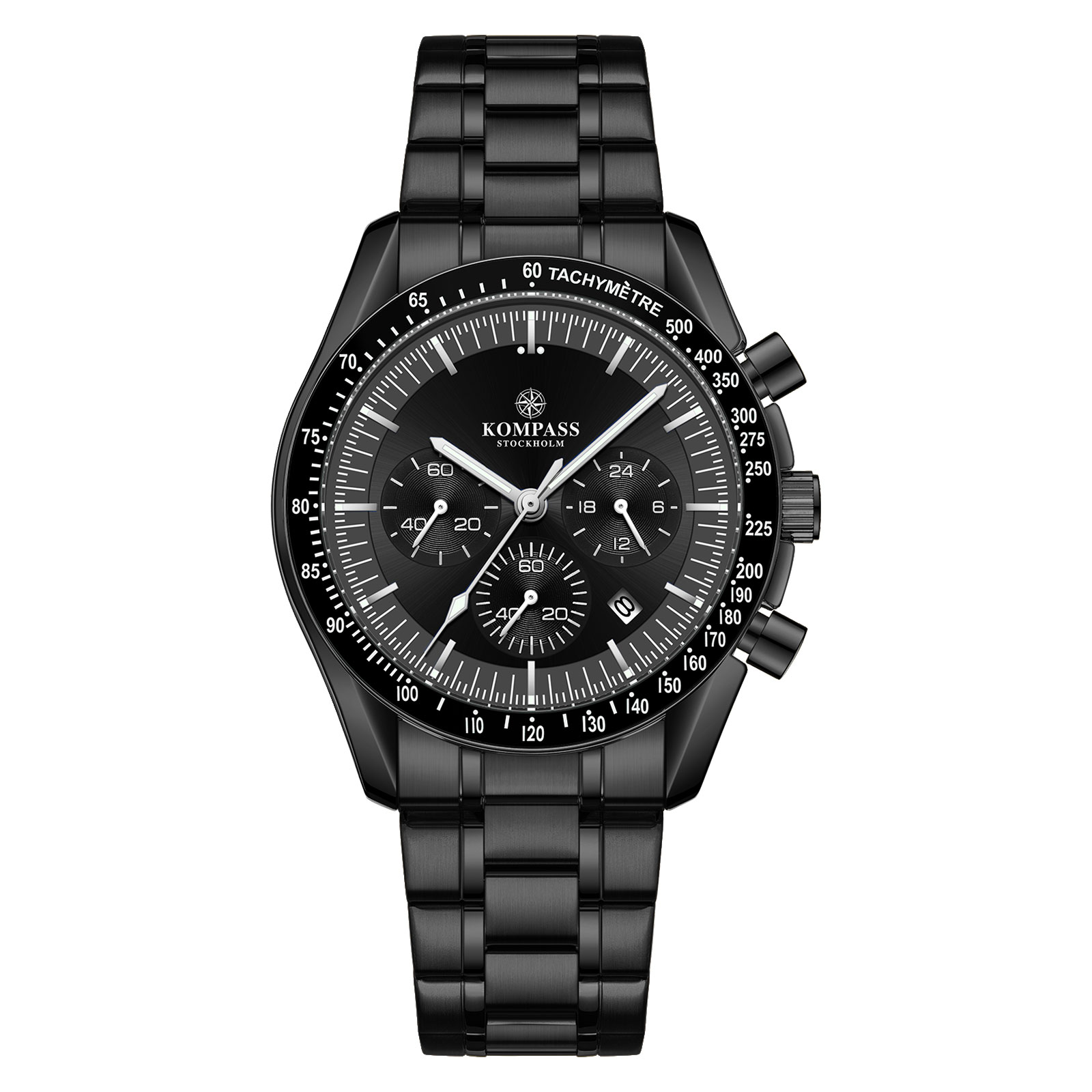 Kompass Stockholm Kompass ChronoSpeed Steel Black