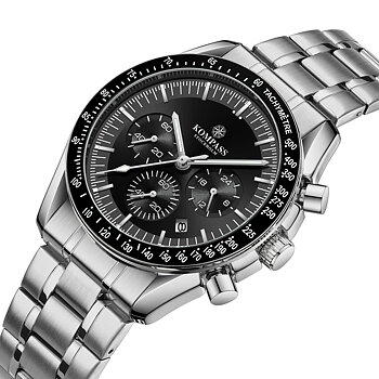 Kompass ChronoSpeed Steel Silver Black