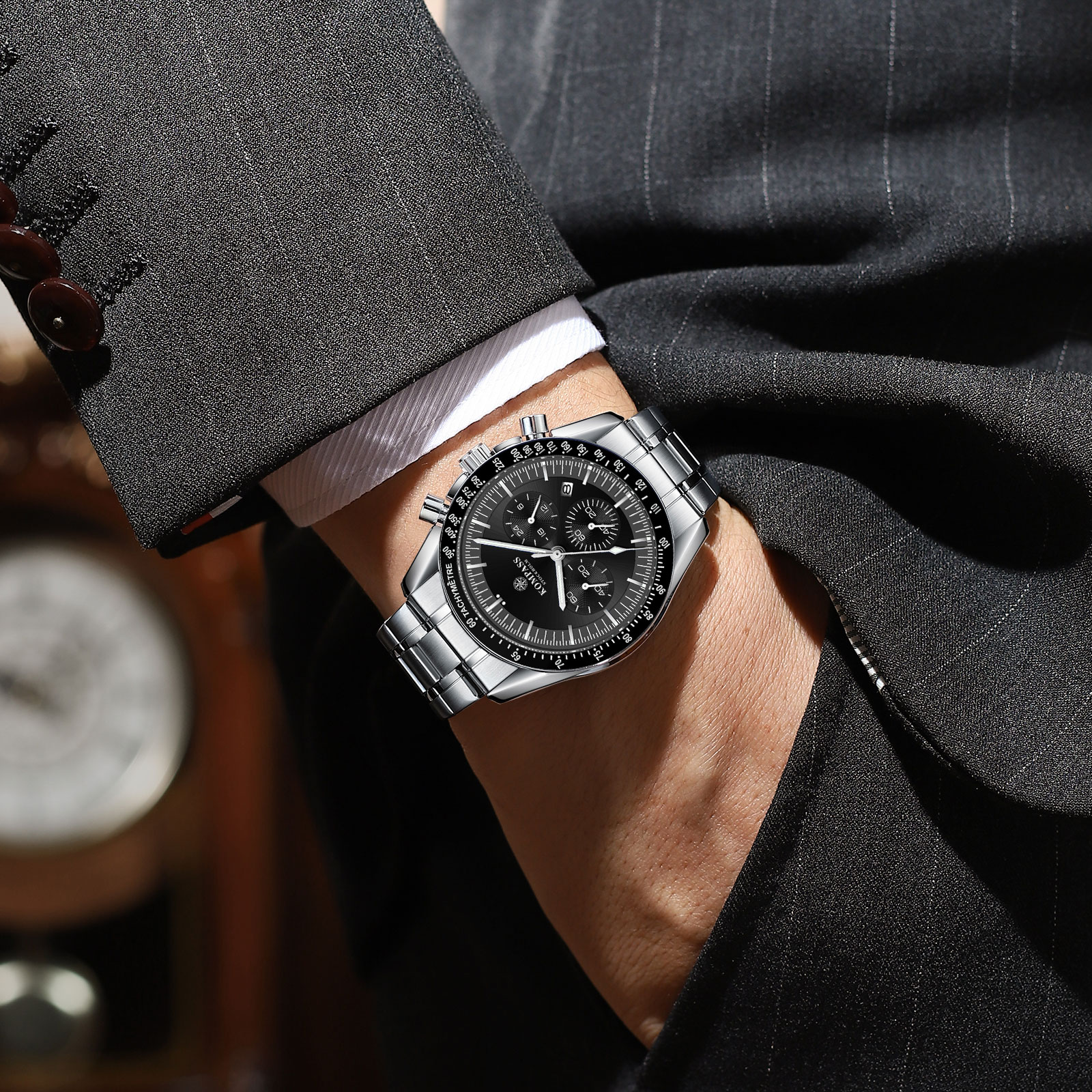 Kompass ChronoSpeed Steel Silver Black - 9
