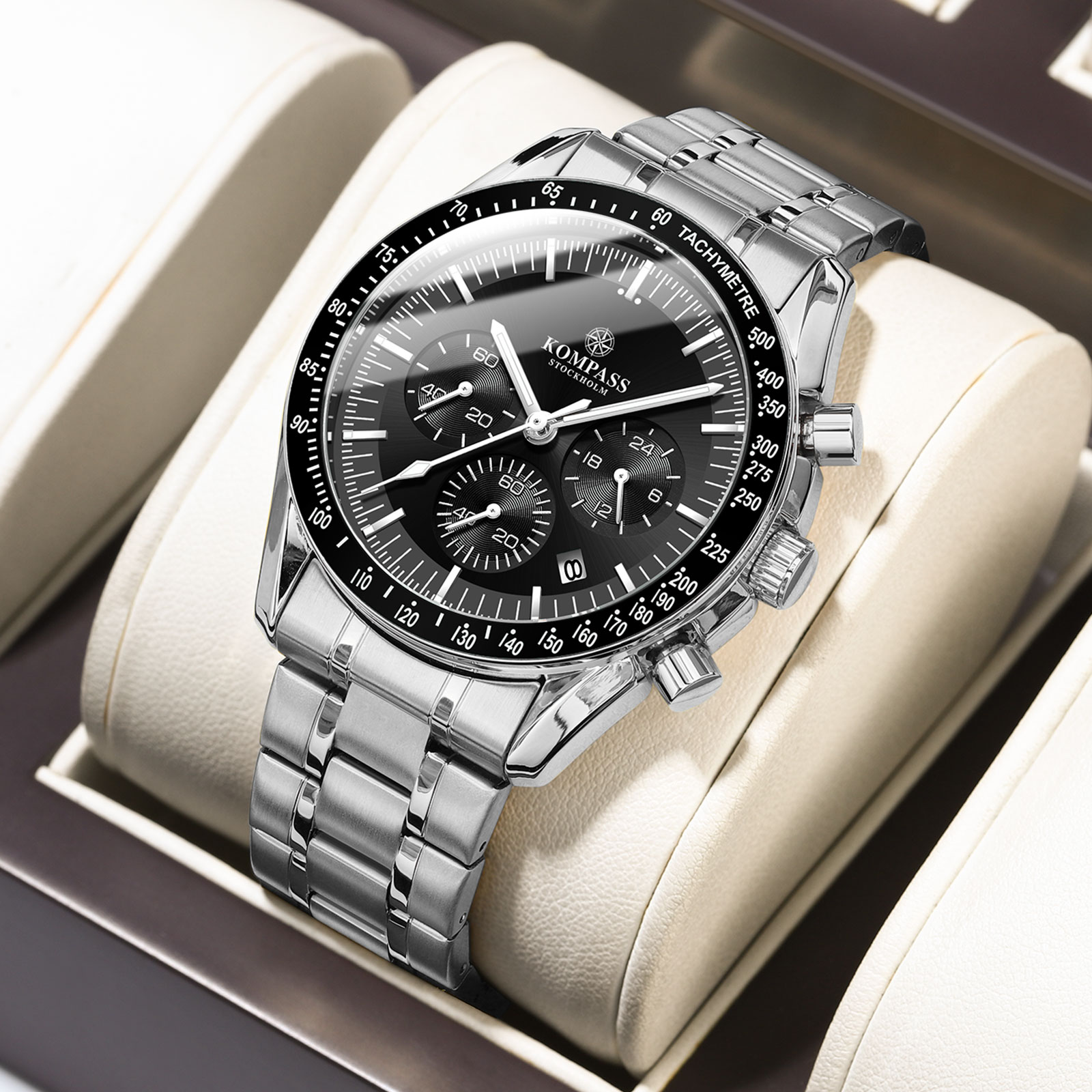 Kompass ChronoSpeed Steel Silver Black - 4