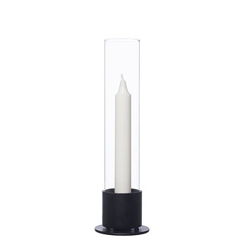 Ljusstake m. glascylinder svart - ERNST