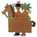 Stig Lindberg (1970) Gingerbread Horse Riders Wall Plaque 21 cm