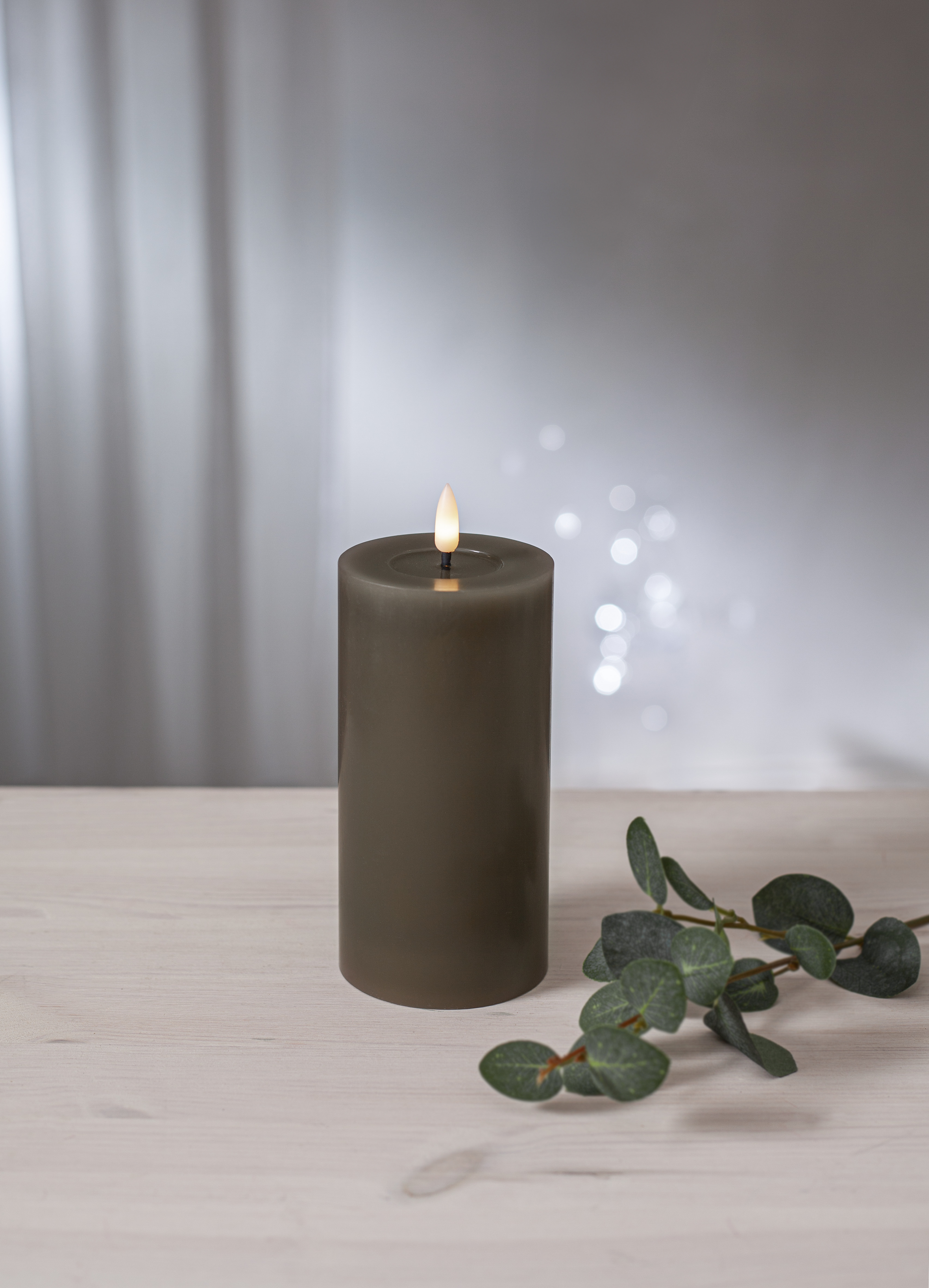 Blockljus mullvad 17,5 cm L. LED Batteriljus flow vax med timer - 6