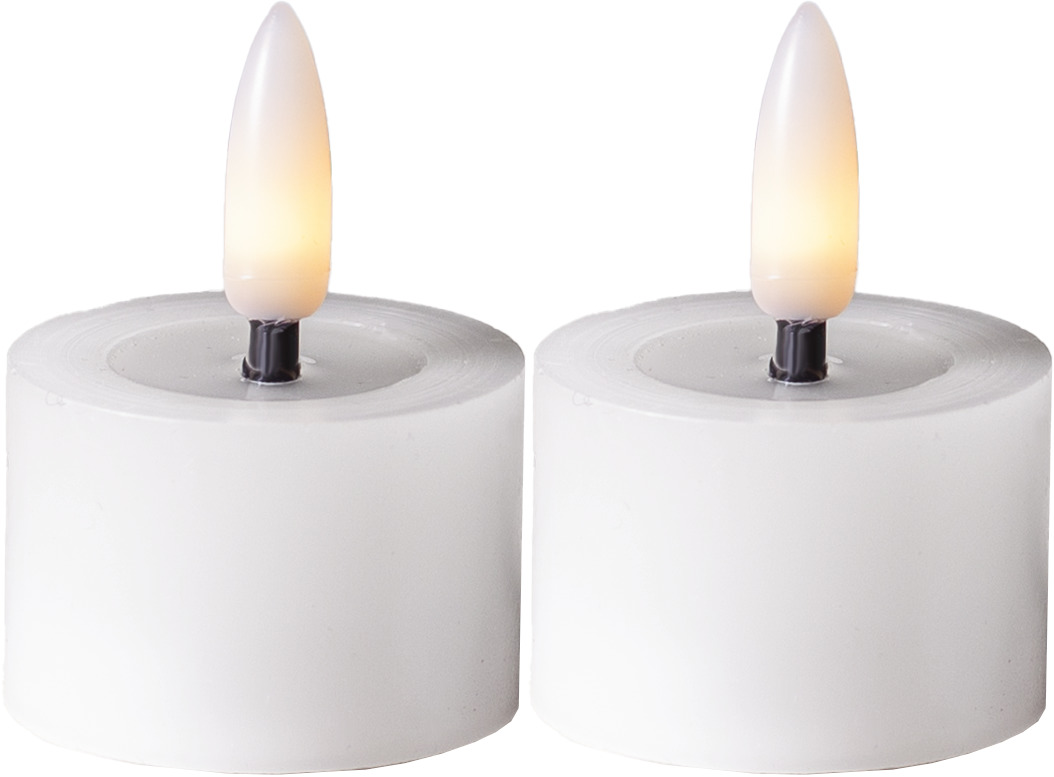 2 st värmeljus vit vax. LED-ljus. Batteriljus med timer - 4