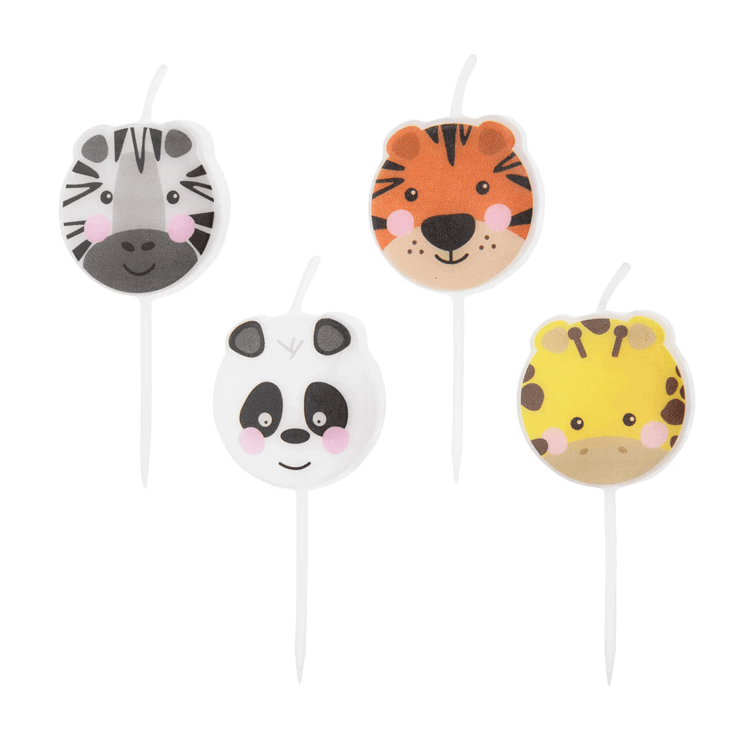 Tårtljus  Djur 4-pack