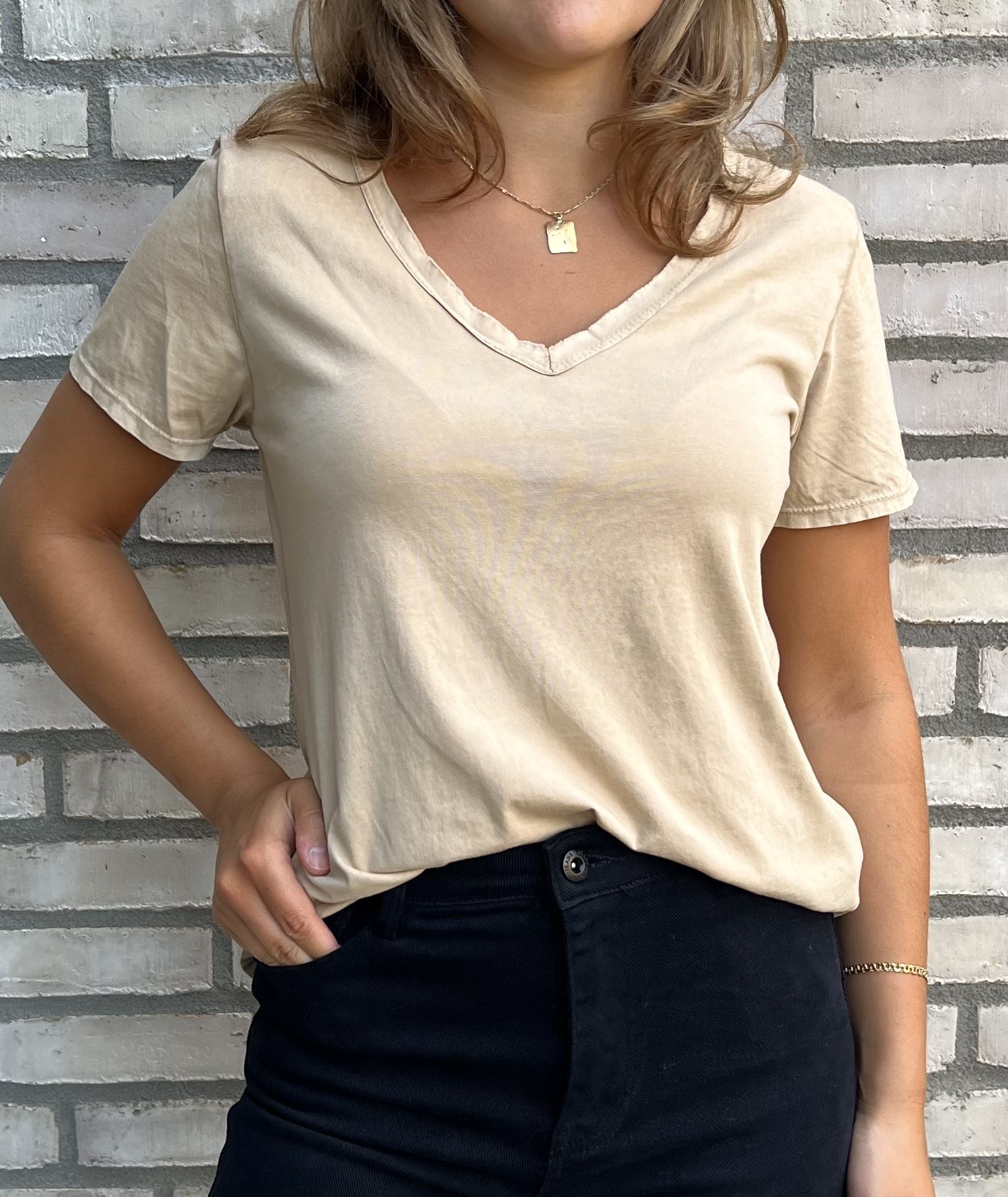 Nowomenslabel t-shirt camel - 2
