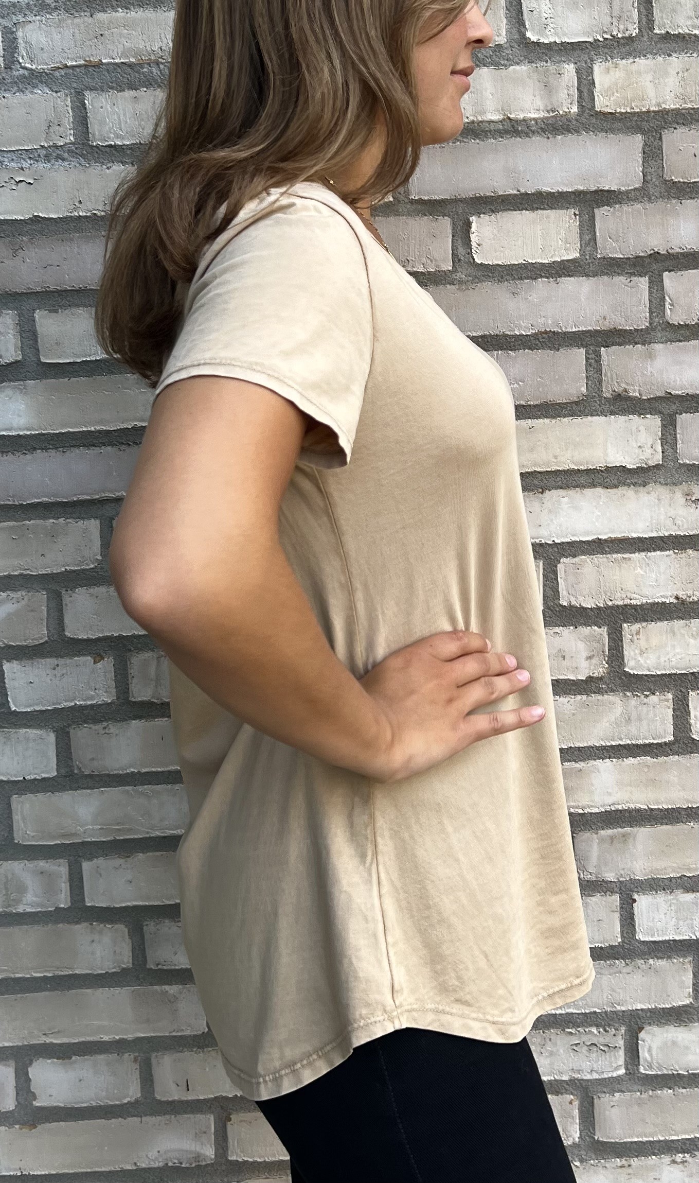 Nowomenslabel t-shirt camel - 3