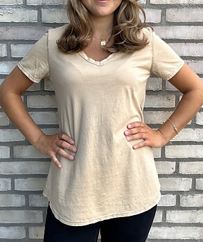 Nowomenslabel t-shirt camel