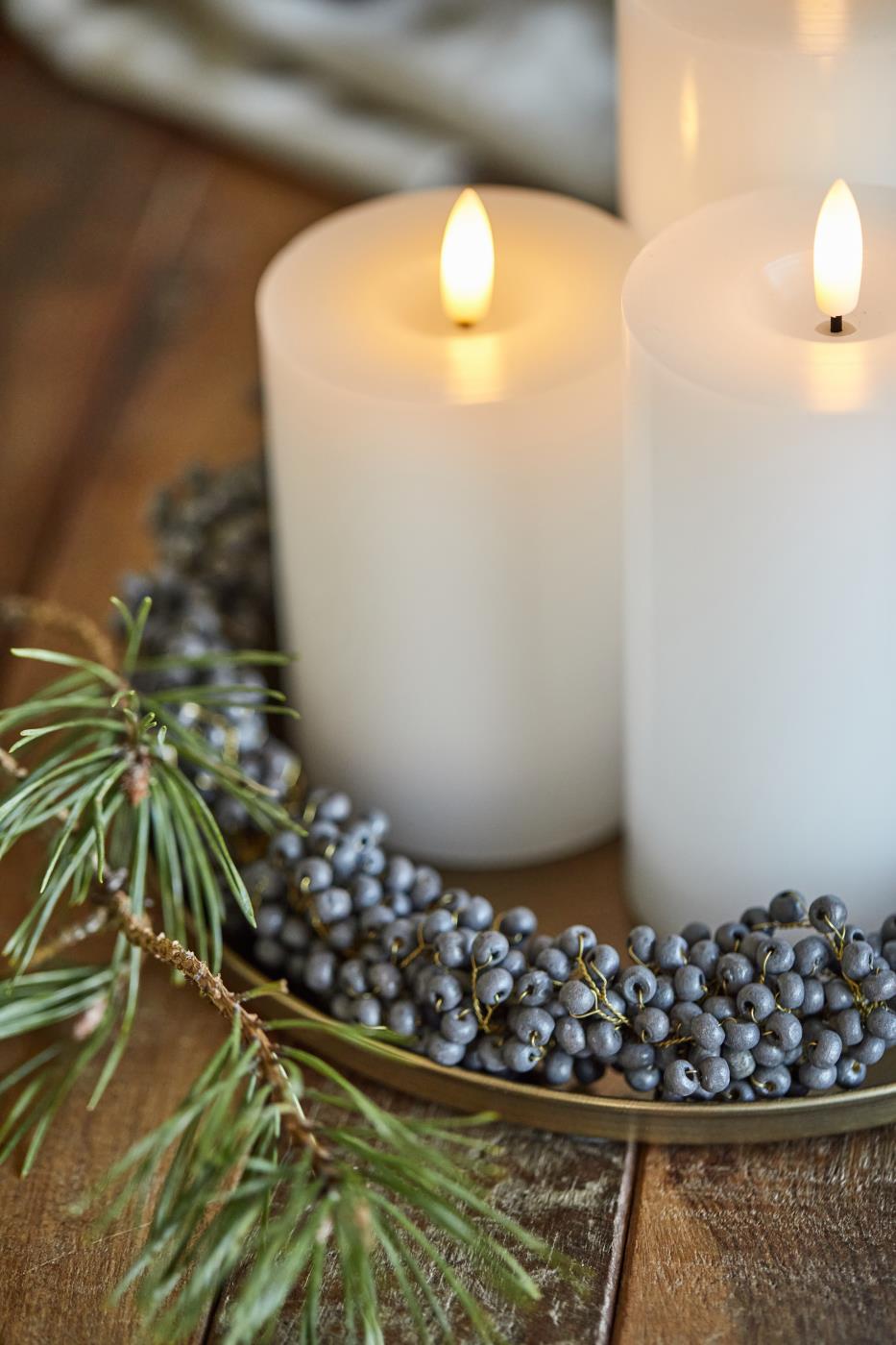 LED pillar candle w/warm flame f/indoor excl. remote control
