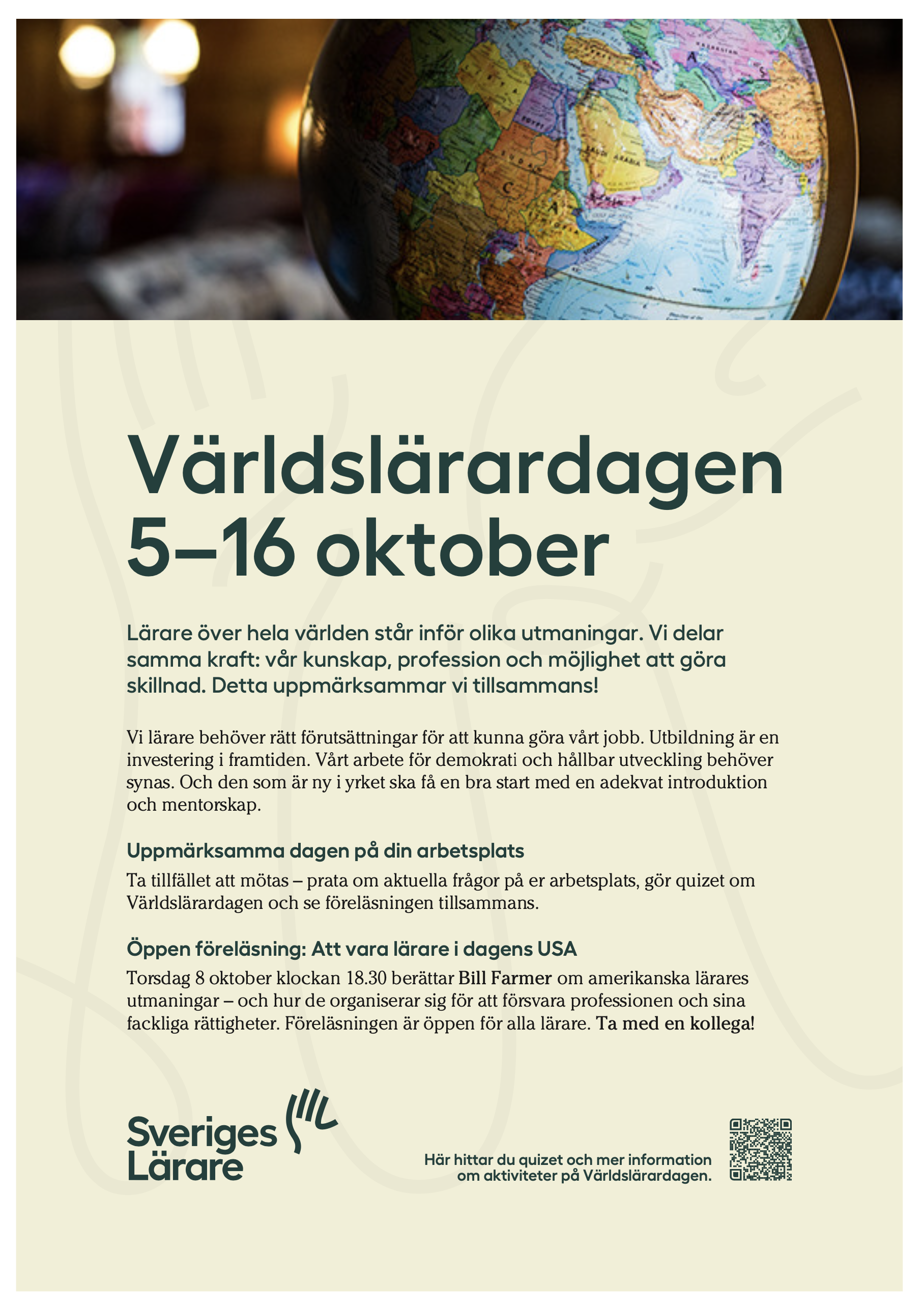Världslärardagen 5–16 oktober – affisch A3