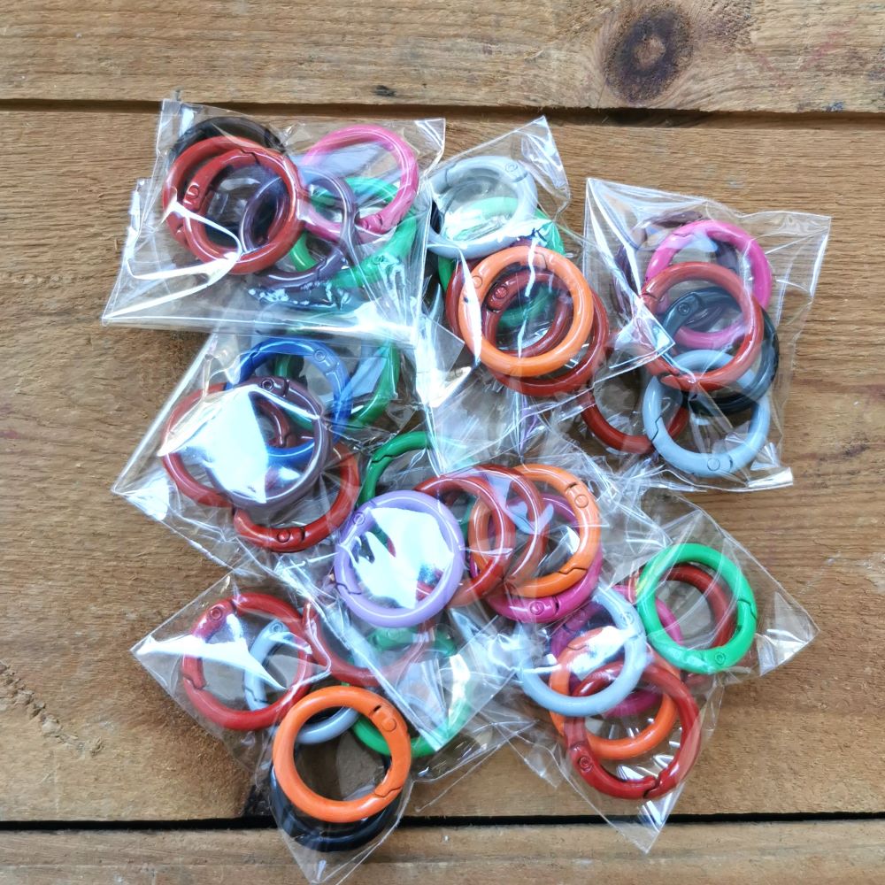 Öppningsbar karbinhake 25 mm rund 6-pack - 5