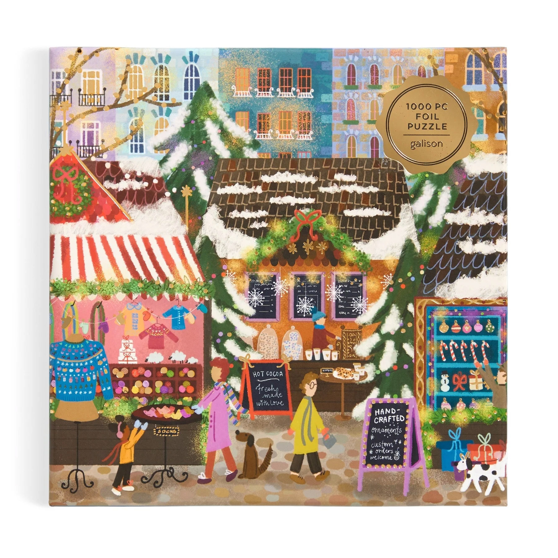 Joy Laforme Merry Market, 1000 Piece Foil Puzzle in a Square Box - 2