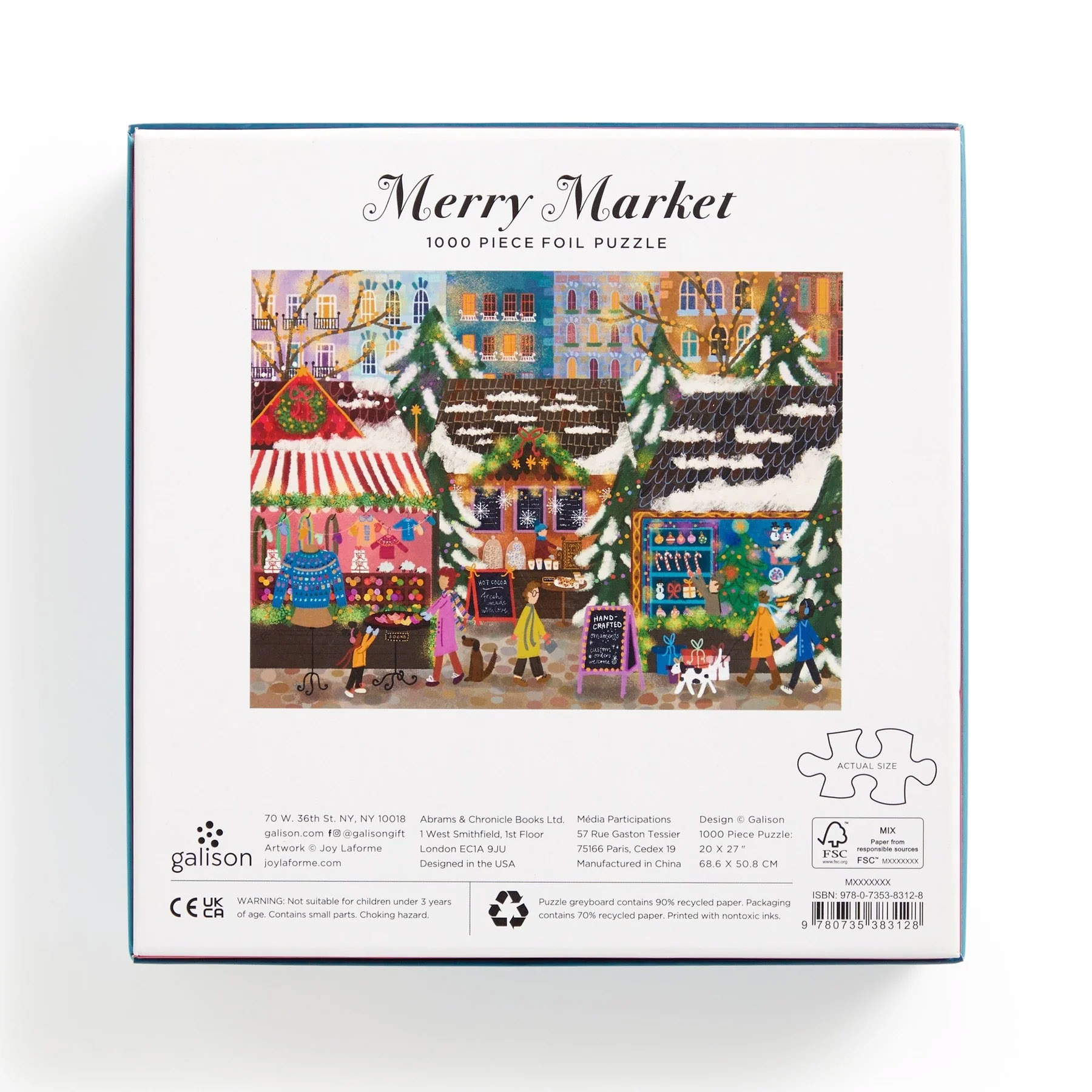 Joy Laforme Merry Market, 1000 Piece Foil Puzzle in a Square Box - 6