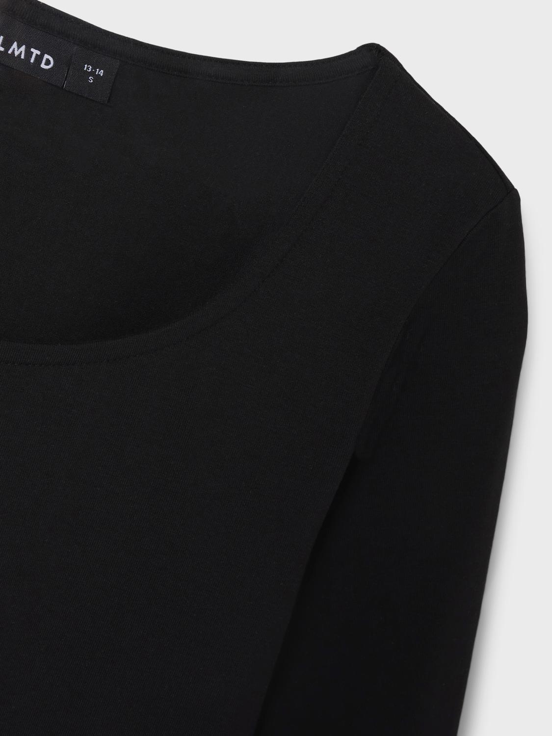 NLFNOVE LS DEEP O-NECK SHORT TOP NOOS black - 3
