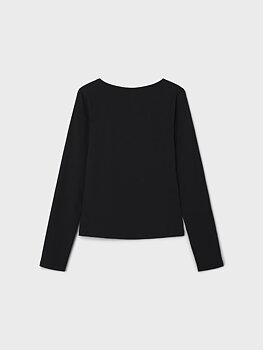NLFNOVE LS DEEP O-NECK SHORT TOP NOOS black