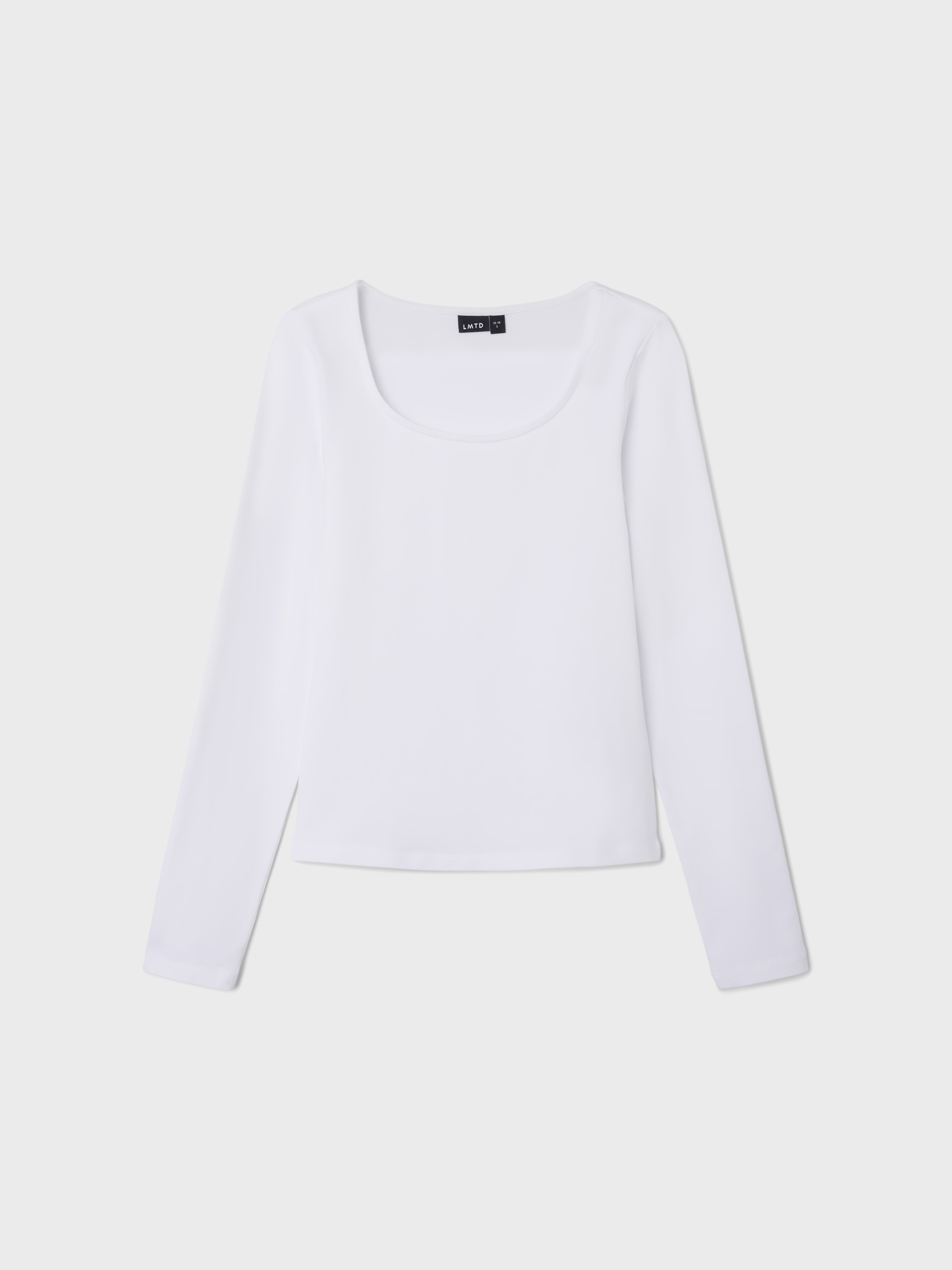 NLFNOVE LS DEEP O-NECK SHORT TOP NOOS  bright white