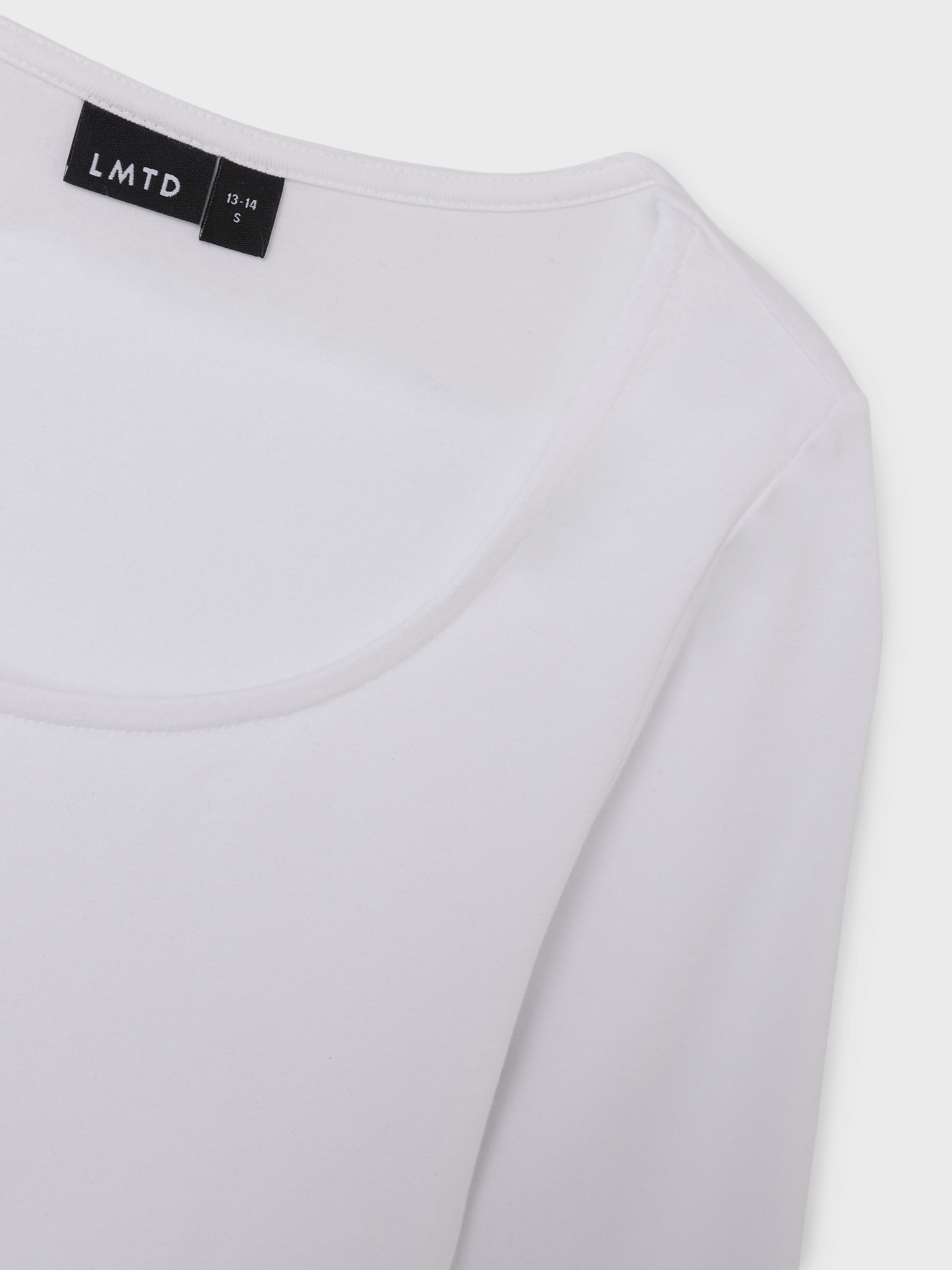 NLFNOVE LS DEEP O-NECK SHORT TOP NOOS  bright white - 3