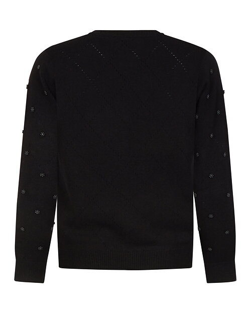 Jumper rutmönstrad med pärlor svart - 2