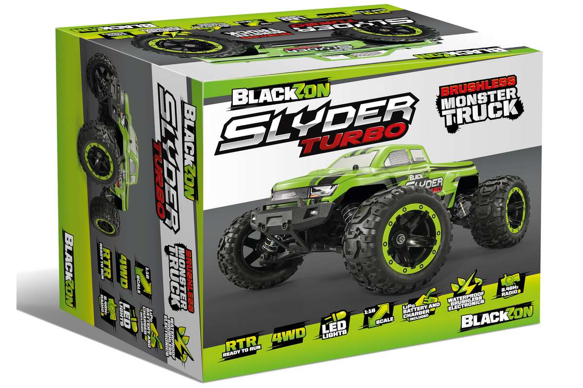 Blackzon 540200 Slyder MT Turbo 1/16 4WD 2S Brushless - Green - 2