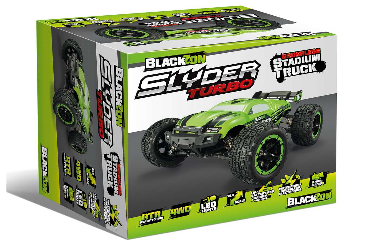 Blackzon 540202 Slyder ST Turbo 1/16 4WD 2S Brushless - Green - 2