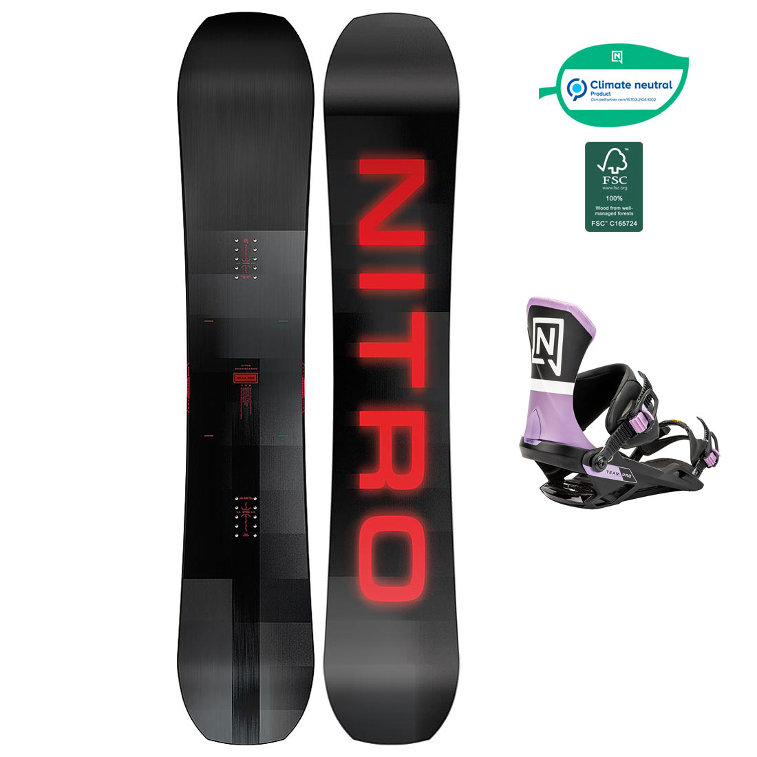 Nitro Snowboard Set - Team Pro 146 + Team Pro Lilac S/M - Standtall.se