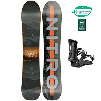 Nitro Snowboardpaket - Magnum 167 (Wide) + Rambler Ultra Black L