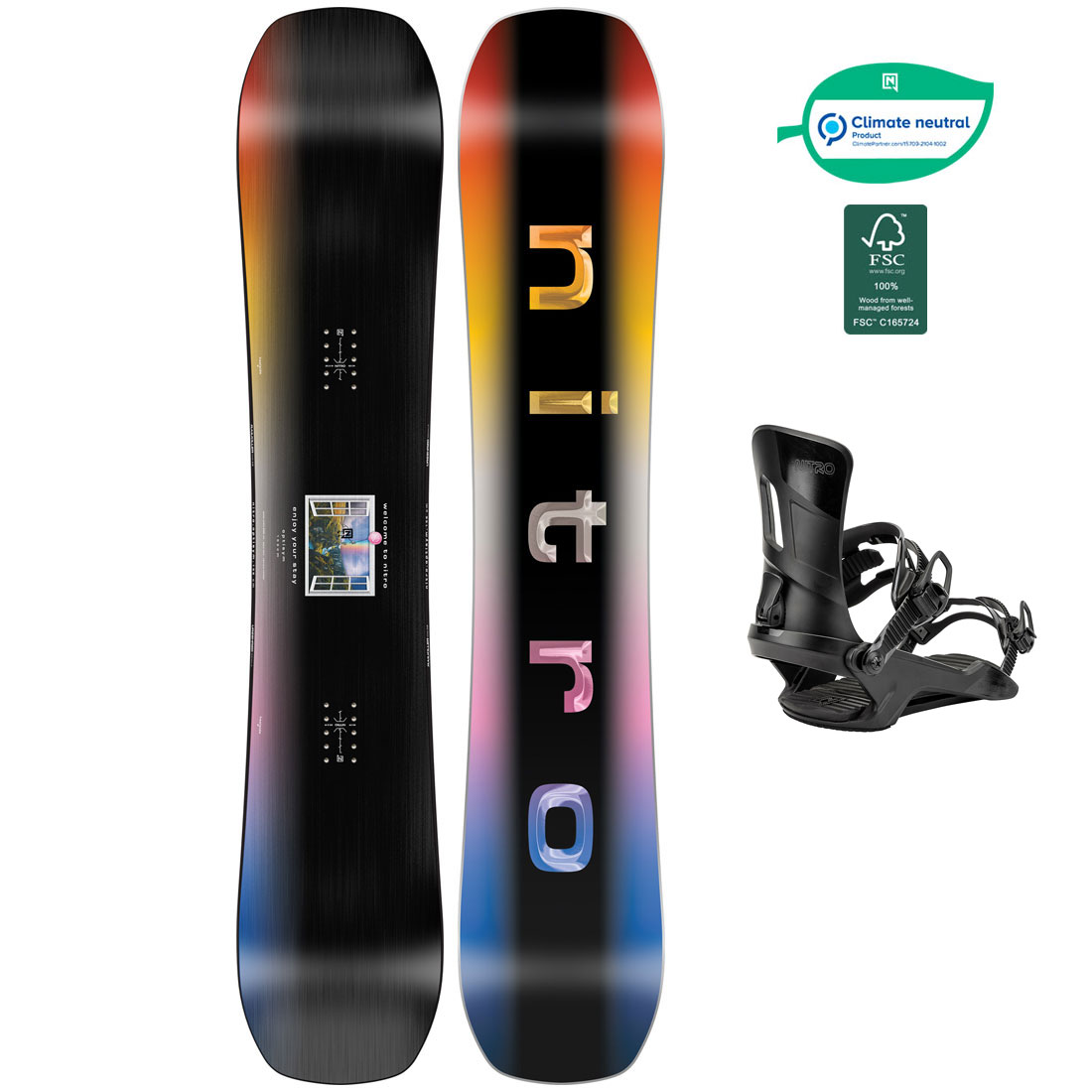 Nitro Snowboardpaket - Optisym 156 + Rambler Ultra Black M