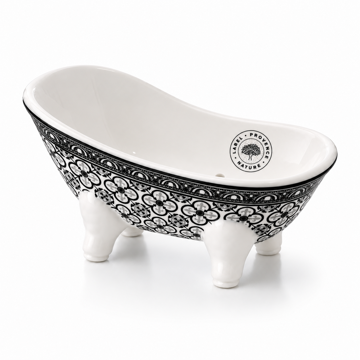 Terra Midi Soap Dish Bathtub Porcelain Mosaic Black