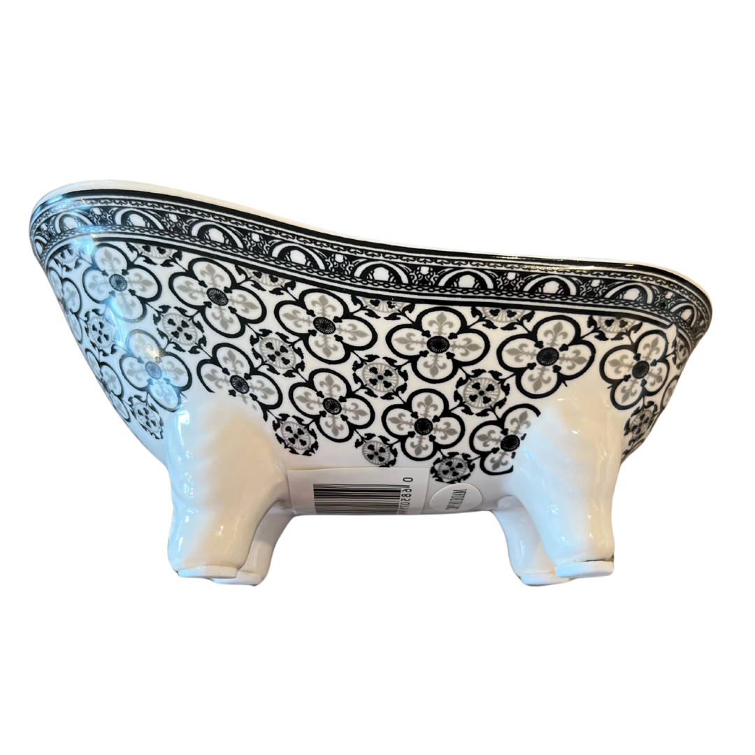 Terra Midi Soap Dish Bathtub Porcelain Mosaic Black - 2