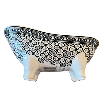 Terra Midi Soap Dish Bathtub Porcelain Mosaic Black