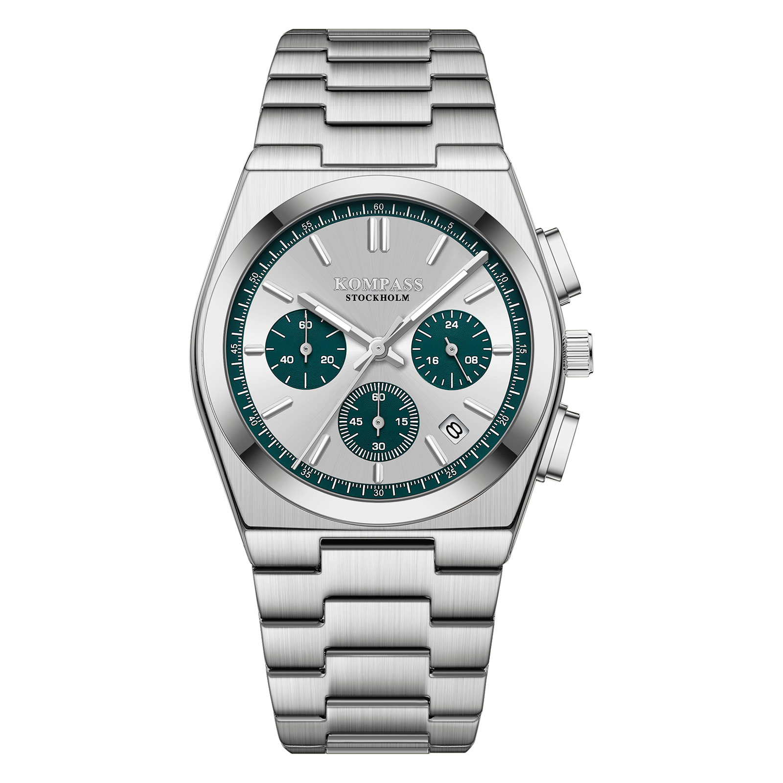 Kompass Stockholm Kompass ChronoMaster Silver Teal