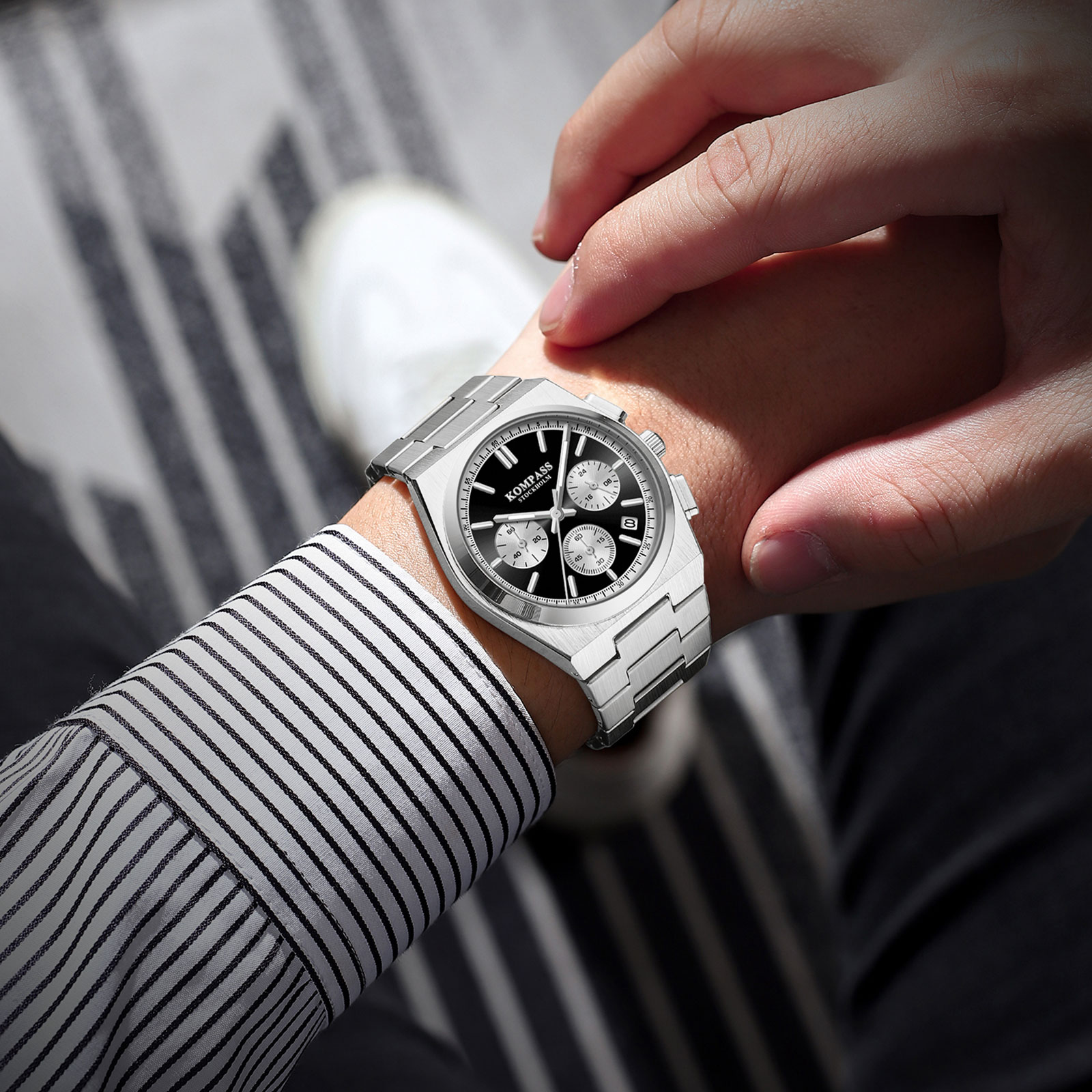 Kompass ChronoMaster Silver Full Black - 8