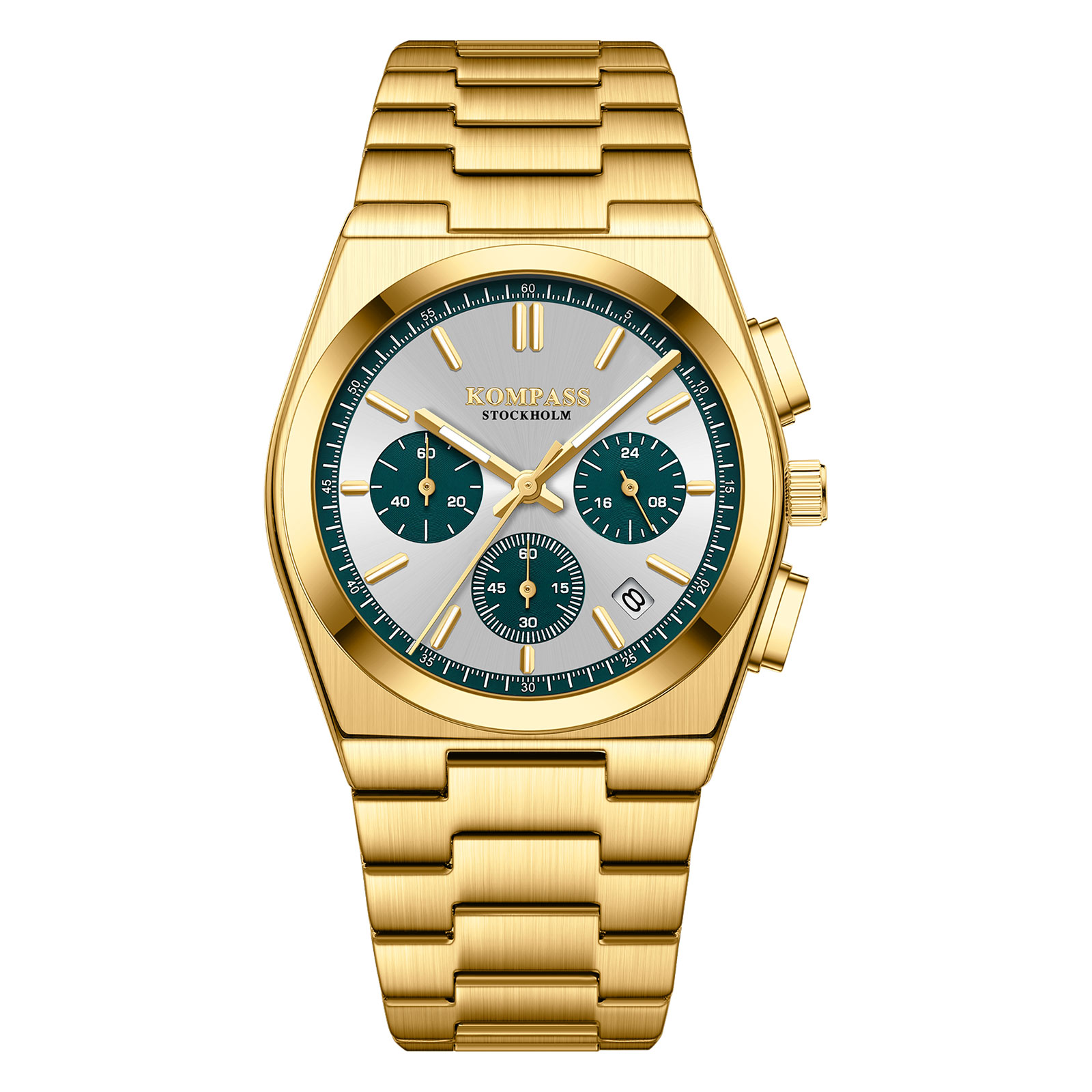 Kompass Stockholm Kompass ChronoMaster Gold Silver Teal