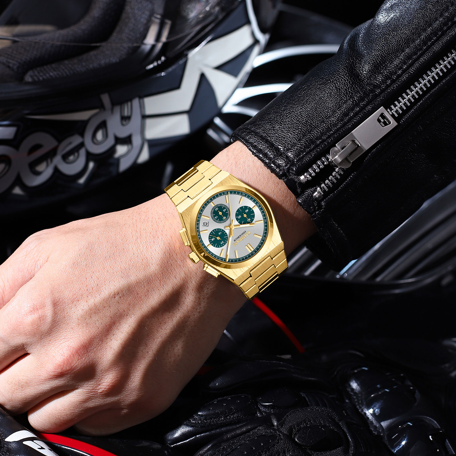 Kompass ChronoMaster Gold Silver Teal - 6