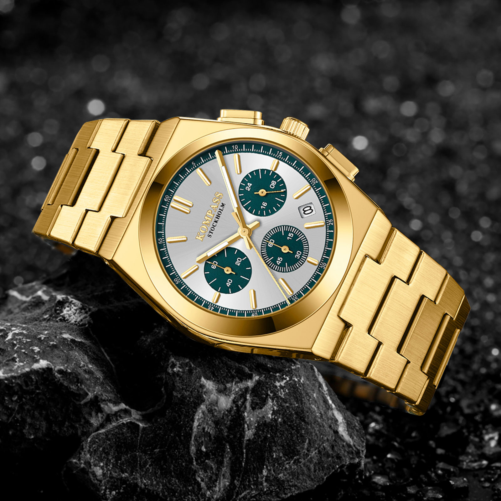 Kompass ChronoMaster Gold Silver Teal - 7