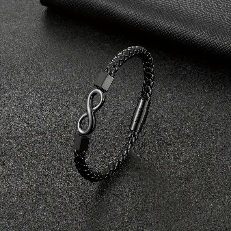 Läderarmband "Black Infinity"