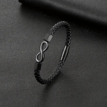 Läderarmband "Black Infinity"