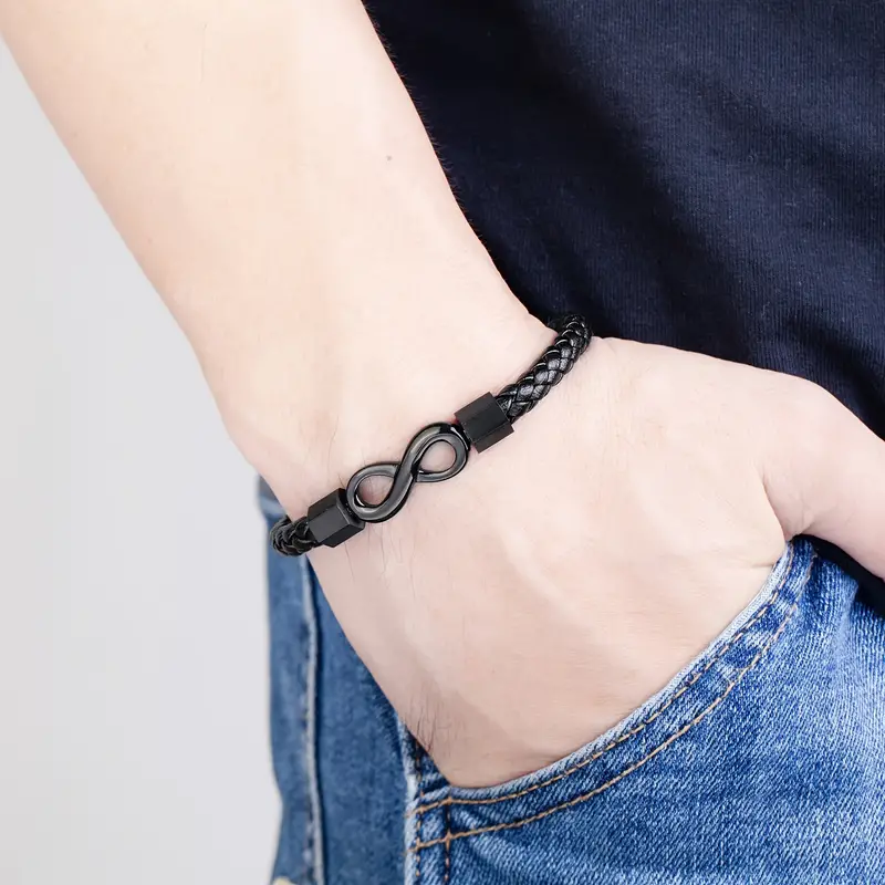 Läderarmband "Black Infinity" - 2