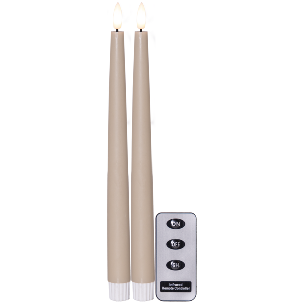 LED antikljus 28,5 cm beige - 3