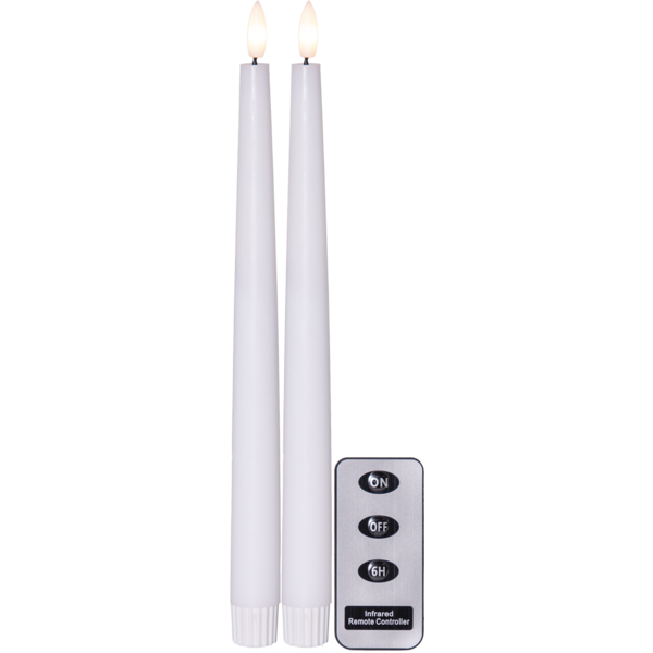 LED antikljus 28,5 cm vita - 2