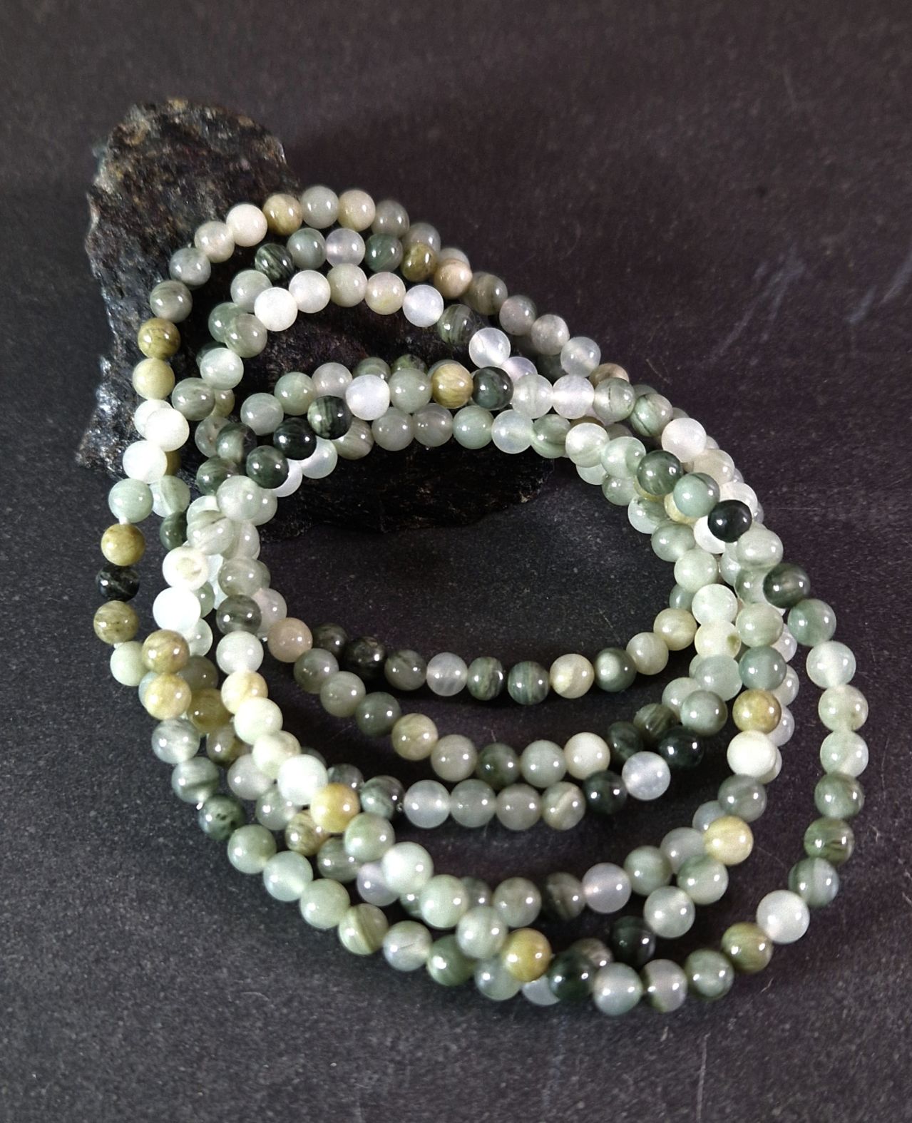 Moss Agat Armband  - 5mm Pärlor