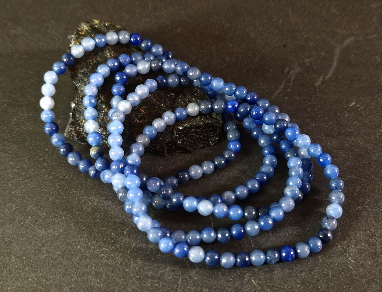 Blå Aventurin Armband  - 5mm Pärlor