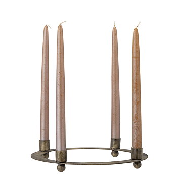 ADVENTSLJUSSTAKE RUND - ANTIK MÄSSING